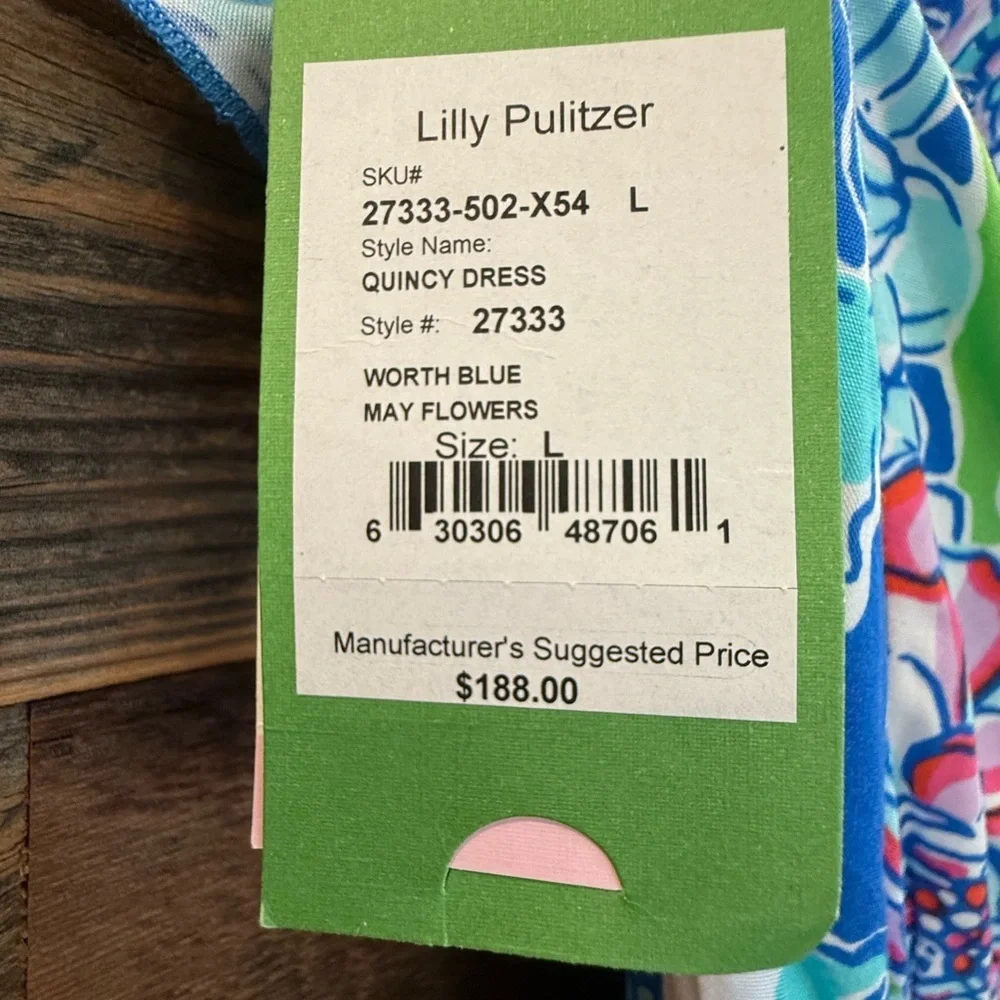 Lily Pulitzer Quincy Strapless Dress - Blue and Green NWT - Picture 7 of 9